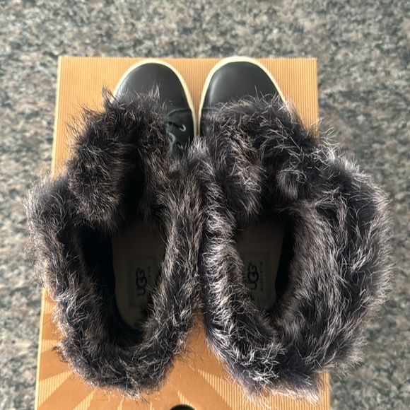 UGG Women's Black Fur-Trimmed Sneakers - Picture 10 of 10